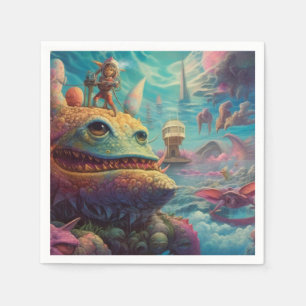 Trippy creatures napkin
