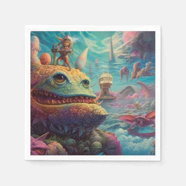 Trippy creatures napkin (Front)