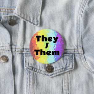 Trippy Customisable Pronoun Neurogender Pride Flag 7.5 Cm Round Badge