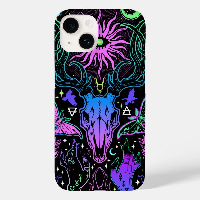 Trippy Deer Skull Case-Mate iPhone Case (Back)