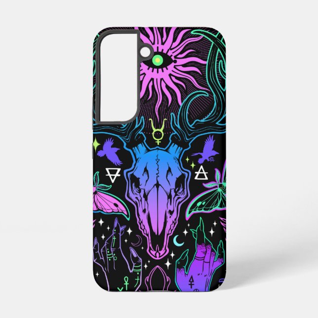 Trippy Deer Skull Samsung Galaxy S22 Case (Back)