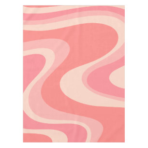 Trippy Dream Blush Pink Abstract Retro Swirl Tablecloth