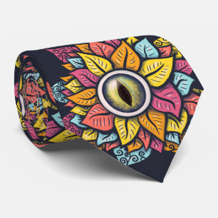 Trippy Eye Flower Weird Surreal Tie