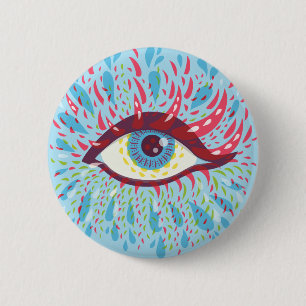 Trippy Eye Psychedelic Art 6 Cm Round Badge