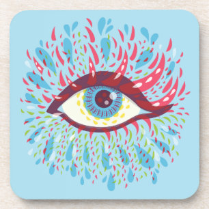 Trippy Eye Psychedelic Art Coaster