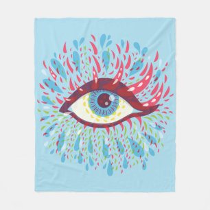 Trippy Eye Psychedelic Art Fleece Blanket