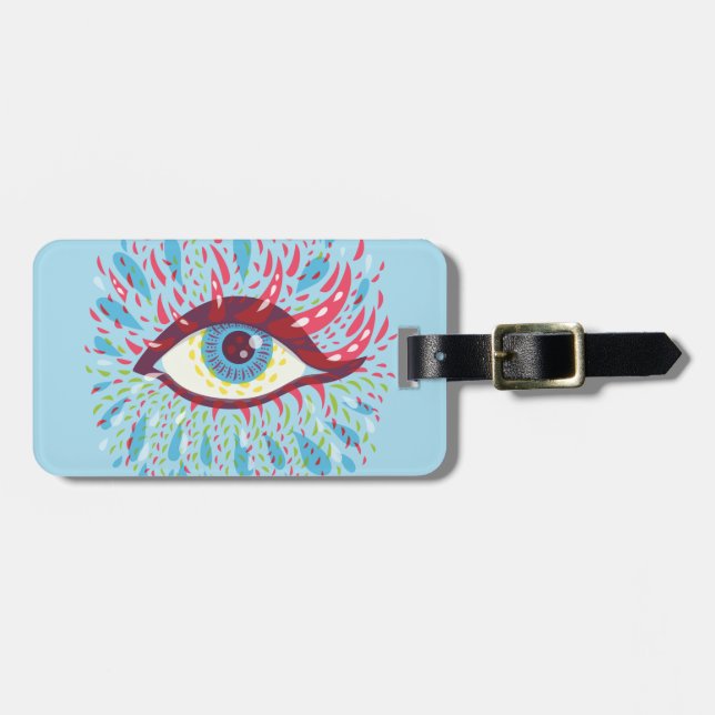 Trippy Eye Psychedelic Art Luggage Tag (Front Horizontal)