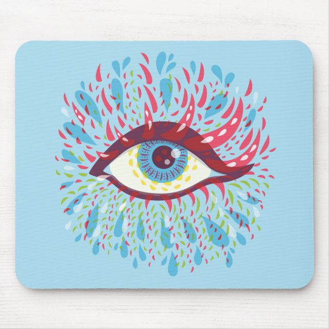Trippy Eye Psychedelic Art Mouse Pad (Front)