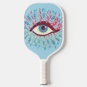 Trippy Eye Psychedelic Art Pickleball Paddle