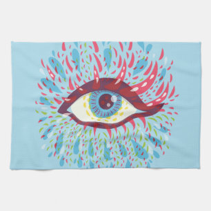 Trippy Eye Psychedelic Art Tea Towel