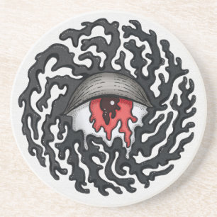 Trippy Eye with Tentacles - Trippy Surreal Art Coaster