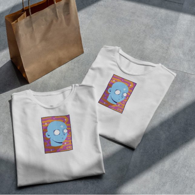 Trippy Face Retro Background T-Shirt (Creator Uploaded)