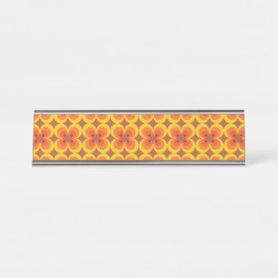 Trippy Flowers Desk Name Plate