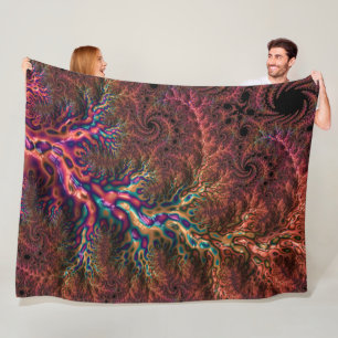Trippy Fractal Fleece Blanket