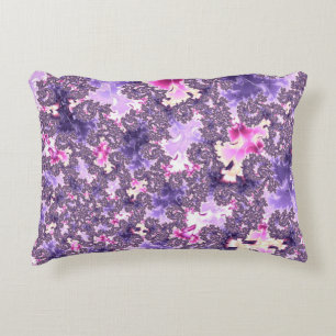 Trippy Funky Boho Groovy Pastel Spiral Fractal Art Decorative Cushion