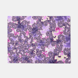 Trippy Funky Boho Groovy Pastel Spiral Fractal Art Doormat