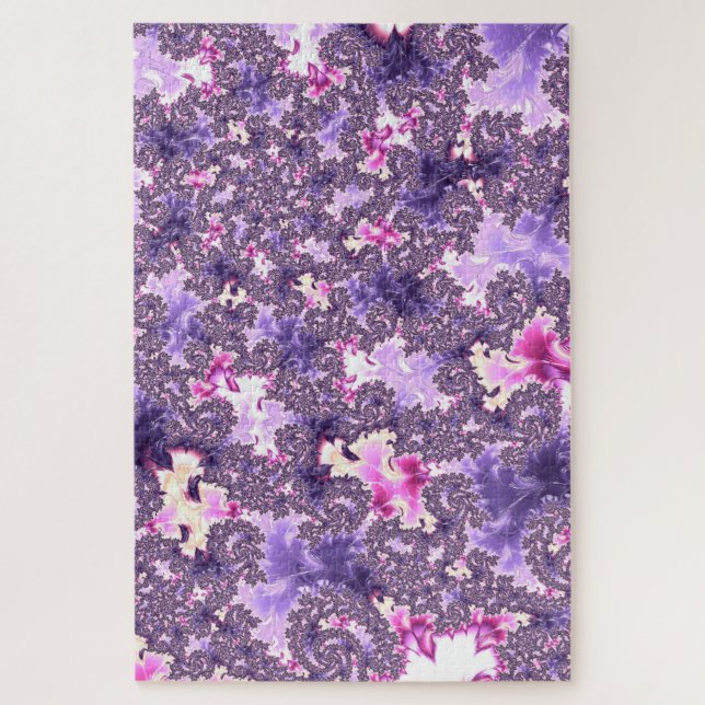 Trippy Funky Boho Groovy Pastel Spiral Fractal Art Jigsaw Puzzle (Vertical)