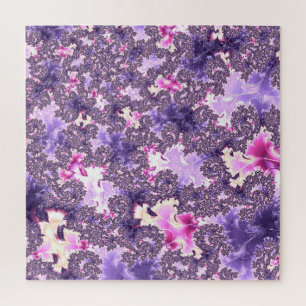 Trippy Funky Boho Groovy Pastel Spiral Fractal Art Jigsaw Puzzle