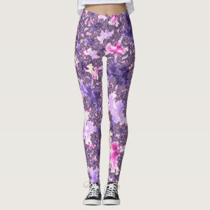 Trippy Funky Boho Groovy Pastel Spiral Fractal Art Leggings