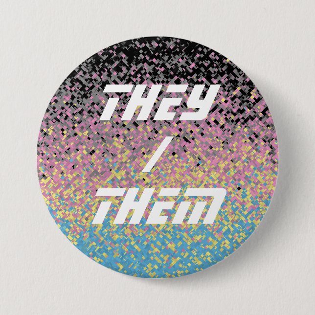 Trippy Funky Pixelated Polygender Pride Flag 7.5 Cm Round Badge (Front)