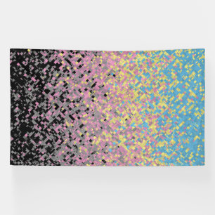 Trippy Funky Pixelated Polygender Pride Flag Banner