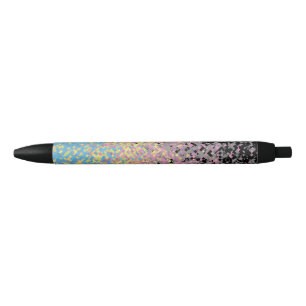 Trippy Funky Pixelated Polygender Pride Flag Black Ink Pen