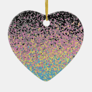 Trippy Funky Pixelated Polygender Pride Flag Ceramic Ornament