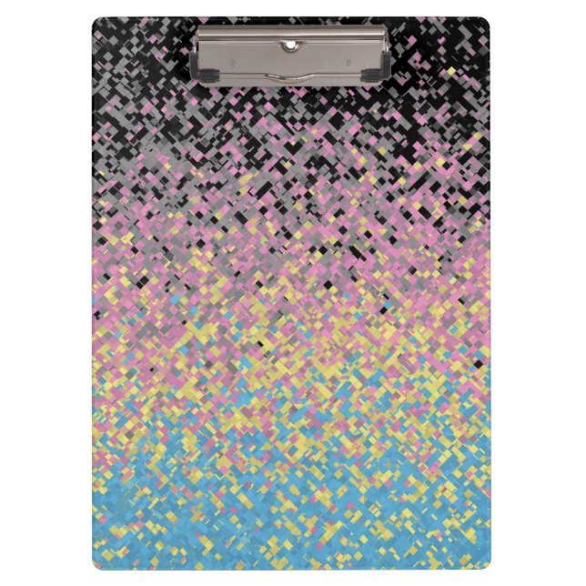 Trippy Funky Pixelated Polygender Pride Flag Clipboard (Front)