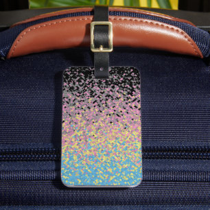 Trippy Funky Pixelated Polygender Pride Flag Luggage Tag