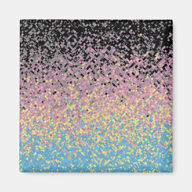 Trippy Funky Pixelated Polygender Pride Flag Magnet (Front)