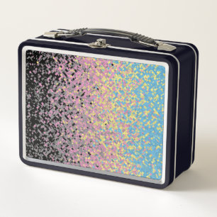 Trippy Funky Pixelated Polygender Pride Flag Metal Lunch Box