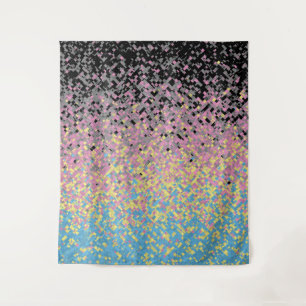 Trippy Funky Pixelated Polygender Pride Flag Tapestry