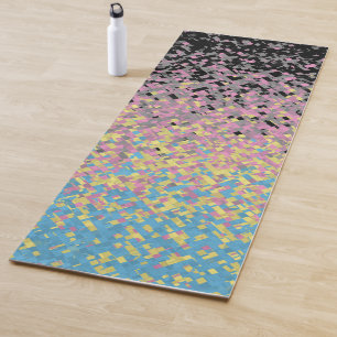 Trippy Funky Pixelated Polygender Pride Flag Yoga Mat