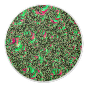 Trippy Funky Psychedelic Groovy Spiral Fractal Art Ceramic Knob