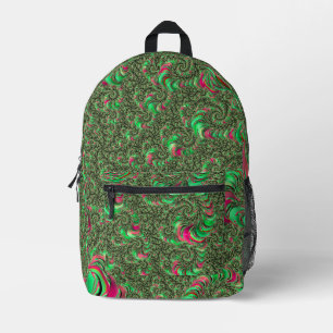 Trippy Funky Psychedelic Groovy Spiral Fractal Art Printed Backpack