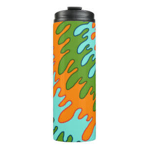 Trippy Green Orange Liquid Drip Stripe Y2K Pattern Thermal Tumbler