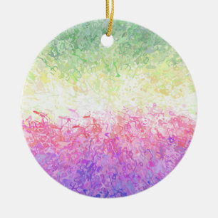 Trippy Groovy Boho Abstract Genderdoe Pride Flag Ceramic Ornament