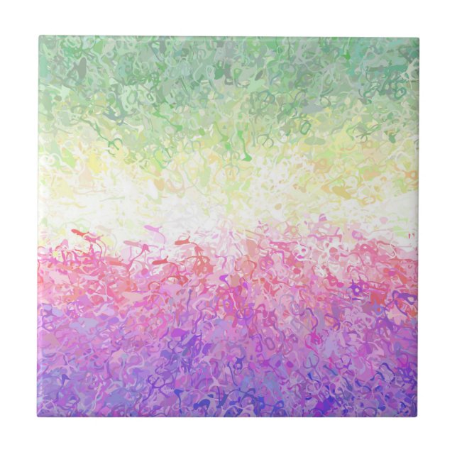Trippy Groovy Boho Abstract Genderdoe Pride Flag Ceramic Tile (Front)
