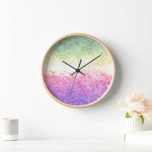 Trippy Groovy Boho Abstract Genderdoe Pride Flag Clock