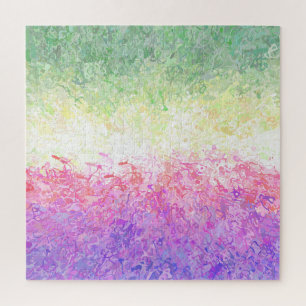 Trippy Groovy Boho Abstract Genderdoe Pride Flag Jigsaw Puzzle