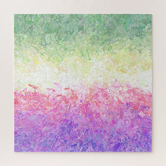 Trippy Groovy Boho Abstract Genderdoe Pride Flag Jigsaw Puzzle (Vertical)