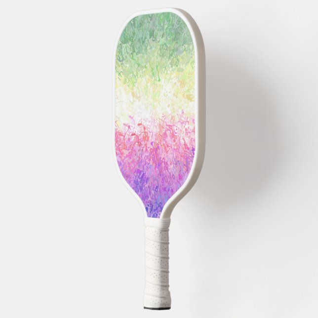Trippy Groovy Boho Abstract Genderdoe Pride Flag Pickleball Paddle (Left)