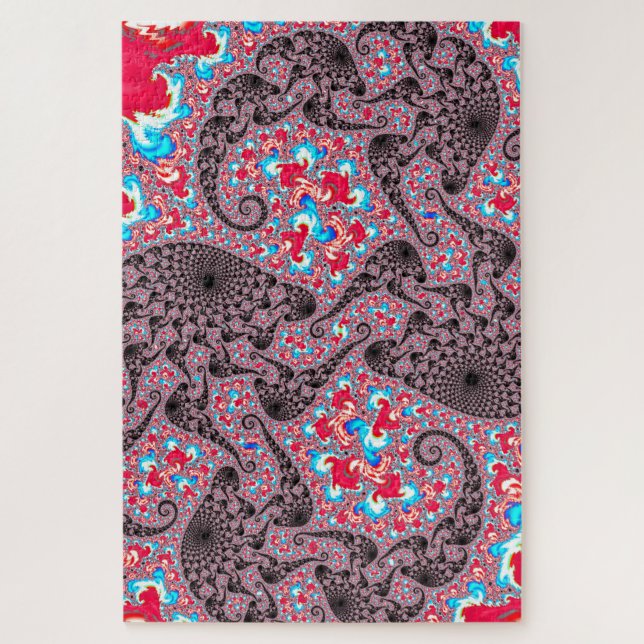 Trippy Groovy Boho Hippie Spiralling Fractal Art Jigsaw Puzzle (Vertical)