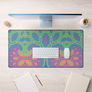 Trippy Groovy Mathematical Geometric Fractal Tree Desk Mat