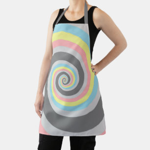 Trippy Groovy Spiral Abstract Demiflux Pride Flag Apron