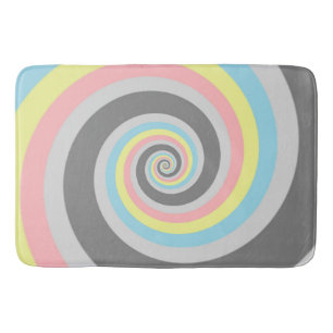 Trippy Groovy Spiral Abstract Demiflux Pride Flag Bath Mat