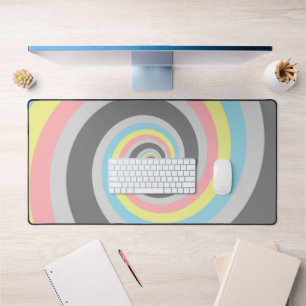 Trippy Groovy Spiral Abstract Demiflux Pride Flag Desk Mat