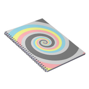 Trippy Groovy Spiral Abstract Demiflux Pride Flag Notebook