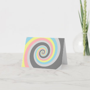 Trippy Groovy Spiral Abstract Demiflux Pride Flag Thank You Card