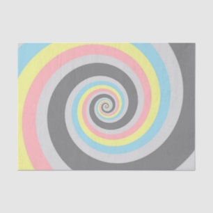 Trippy Groovy Spiral Abstract Demiflux Pride Flag Tissue Paper
